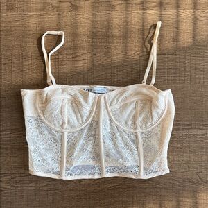 Zara Cream Lace Bustier Top